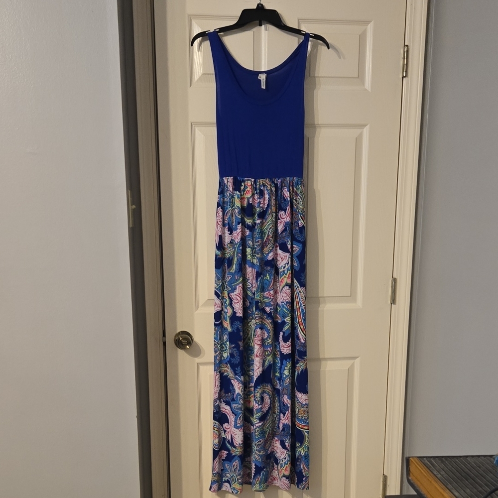 The O Boutique Royal Blue and Paisley Maxi Dress